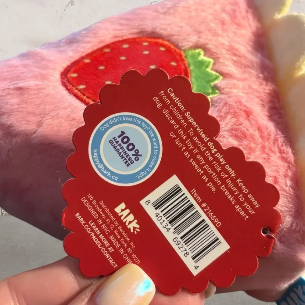 Bark Straw Betty Cheesecake Slice Dog Toy Hidden Toy NWT